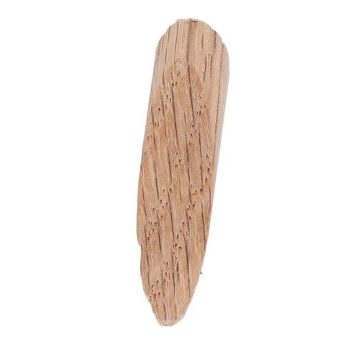 Hella Sturdy Oak Wood Plug Set For Screw Holes Odorless Reusable Pocket Hole Inserts With Sandable Finish No Fuss Diy Wood Filler Plugs showing a single oak pocket hole plug.