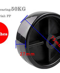 3-inch black PP patio heater wheel caster; universal movable wheel for gas patio heaters, supports up to 50kg