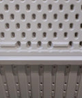 Close-up of 130 Gallon Desert Sand Deck Box With Weatherproof HDPE Construction lid showcasing texture and durability.