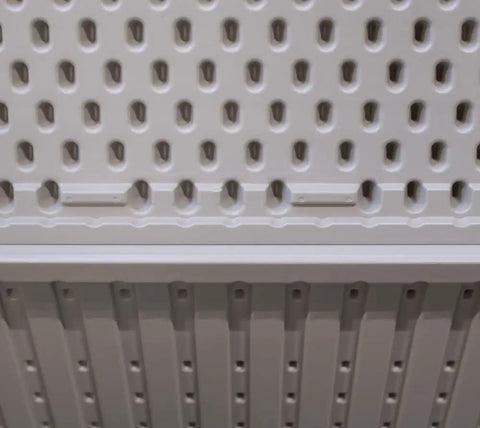 Close-up of 130 Gallon Desert Sand Deck Box With Weatherproof HDPE Construction lid showcasing texture and durability.