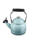 Enamel On Steel Demi Tea Kettle 1.25 Qt Sea Salt Finish With Whistle, Lightweight Stove Top Kettle For Tea Lovers, Built To Boil Fast
