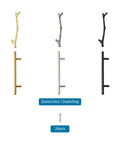 24 PC Resin Tray Handle Set For DIY Cabinets And Drawers shown in gold, stainless, black T-bar and brunch style with screws
