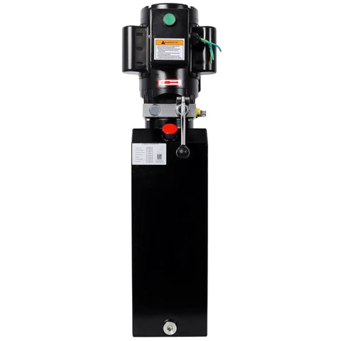 Heavy Duty Hydraulic Power Unit For Car Lifts AC 220V Single Phase with 16 Quart Oil Reservoir front view.