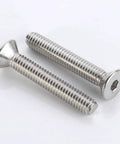 Flat Head Socket Cap Screws 3/8-16 Inch, 1 Inch Length, Fully Threaded Countersunk Bolts With Allen Hex Drive, 18-8 Stainless Steel 304 Bright Finish