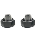 Quarter Inch Router Collet Replacement for Porter Cable 690 and 890 Series Routers RC025PC Self-Releasing Collet 2 Pack shown top view