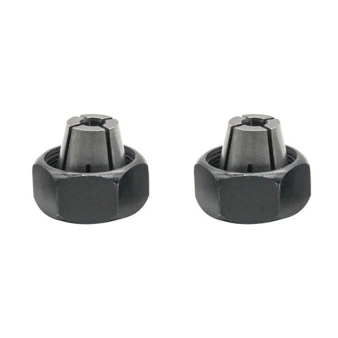Quarter Inch Router Collet Replacement for Porter Cable 690 and 890 Series Routers RC025PC Self-Releasing Collet 2 Pack shown top view