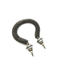 Professional Grade 24V 300W Finned Stainless Steel Dc Heater With Spiral Heating Element, detailed view of spiral coil.