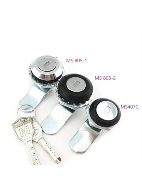Black Electric Cabinet Box Cam Lock For Industrial Chassis And DIY Projects MS407 MS479, featuring MS805-2 with keys