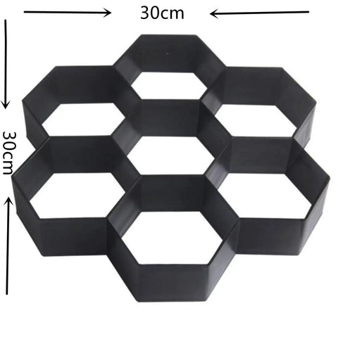 Two Pack Concrete Slab Moulds For DIY Path Building Irregular Stone Look Pavement Bricks 30x30 Cm Black Garden Patio Walkway Mould Set Easy To Use Dope Stone Look