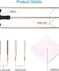 Air Rifle And Pistol Barrel Cleaning Kit For.177 And.22 Calibers, showing brass rods, cotton, and brass wire brushes