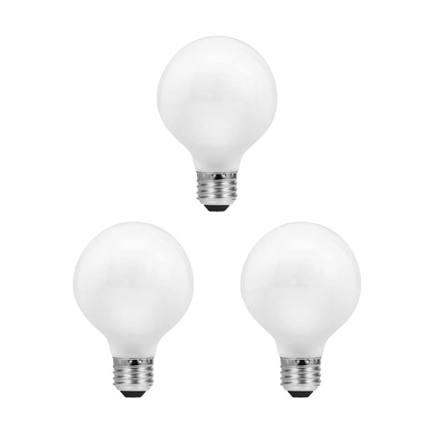 Soft White 40W Globe Light Bulbs Decor G25 Frosted Medium Base 265 Lumens 2850K Incandescent Double Life 3 Pack Great For Bathrooms Hallways And Lamps