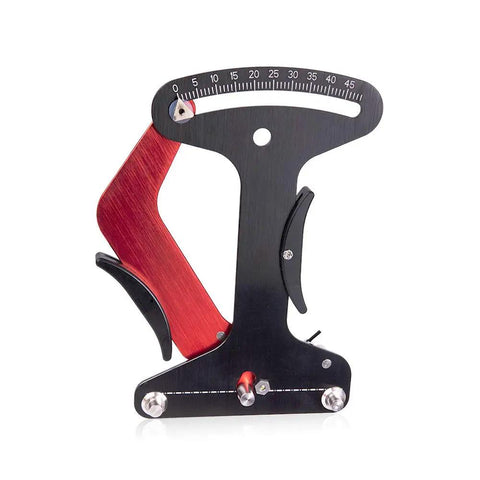 Bike Spoke Tension Meter With Caliper Aluminum Alloy Spoke Gauge For Accurate Tension Readings, black tool with red accents