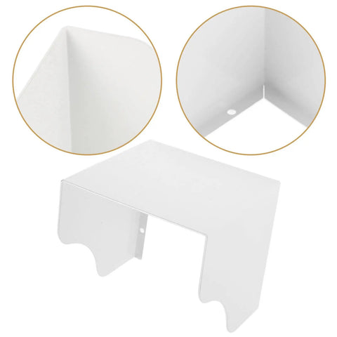 Heavy Duty White Iron EV Charging Station Rain Cover Wall Mount Waterproof Outlet Box For Electric Bikes with detailed cut-out edges.