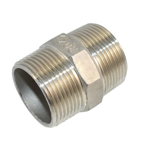 One And A Quarter Inch NPT Male Threaded Hex Nipple Stainless Steel 304 Quick Coupler Pipe Fitting For Air Water Fuel Lines