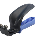 Top Tier Double Side Sheet Metal Deburring Tool For Precision Trimming And Chamfering Alloy Steel and Aluminum Edges Up To 12 Mm with blue handle.