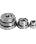 Wolfride Rabbet router bit bearings set; replacement bearings with 3/16 in inner diameter and 3/8-1-1/8 in outer diameters.