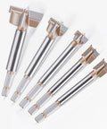 Elite Five Piece Forstner Drill Bit Set Featuring Gutsy Tungsten Carbide Tips And Heavy Duty Hex Shafts For No Sweat Woodworking.