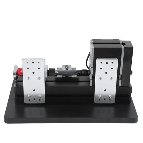 Ftvogue Mini Metal Wood Turning Lathe 60 Watt With Three Jaw Chuck showing compact design and steel frame for DIY woodworking projects.