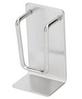 Rock Solid Stainless Steel Bathroom Hook With Tight Suction Mount For Hanging Towels And Scrub Brushes Heavy Duty Wall Organizer shown from the side.