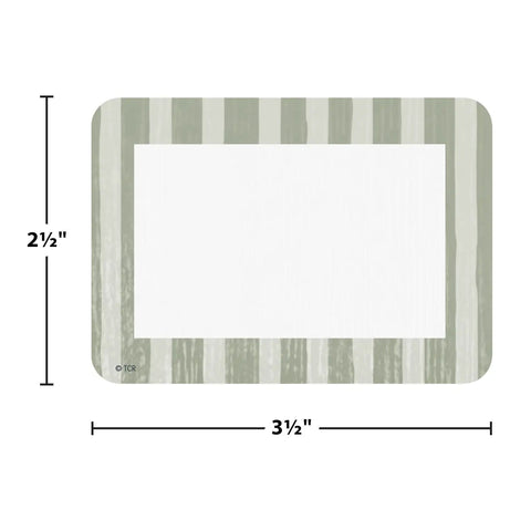Classroom Cottage Name Tags And Labels Multi Pack For Teachers, 3.5 x 2.5 inches, striped design, blank center for writing.
