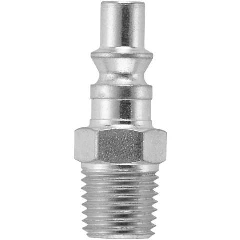 A Style 1/4 Inch MNPT Air Plug Silver 10 Count Pack For Quick Connect Systems Milton Compatible With A Style Couplers And Many Industrial Fittings Easy Fit With 1/4 Basic Flow Size silver air plug with threaded end