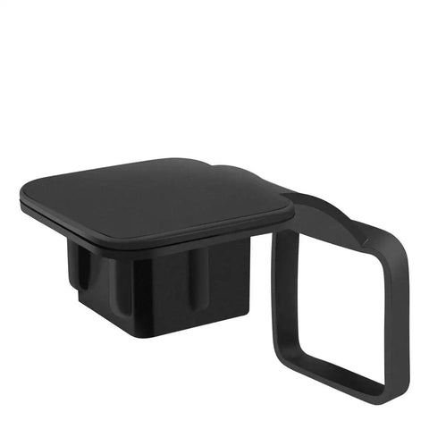 Side view of universal 2 inch trailer hitch cover plug cap rubber for 2x2 receiver tubes class 3 4 5