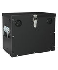 Heavy Duty Rock Solid Group 27 Steel Battery Box With Lock Secure Cover For RV Marine Rig Road Ready Power Rack Mount Black Powder Finish