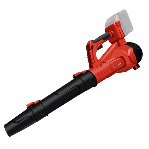 Powerful Cordless Leaf Blower That Runs On Your M18 Battery, 580 CFM, 6 Speed Brushless Handheld Tool, Black And Red, angled view.