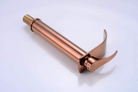 Waterfall Single Lever Vessel Lavatory Basin Tap In Rose Gold Oil Rubbed Bronze Finish, Centerset Sink Faucet For Modern Bathrooms