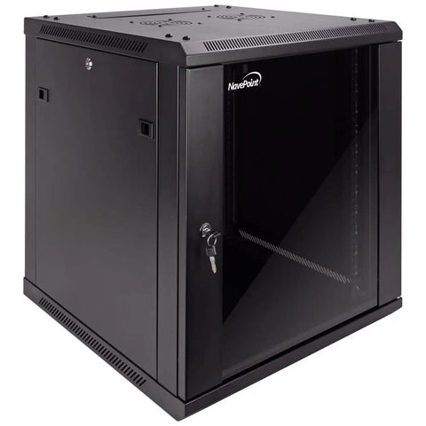 12U Wall Rack Server Cabinet With Dual Cooling Fans Locking Glass Door And Removable Sides Heavy Duty 19 Inch Network Enclosure For It Gear Rugged Build Hella Secure Setup