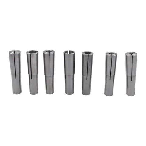 7 Piece MT Collet Set For 2MT MT2 Round Chuck Sizes 1/8 Inch, 3/16 Inch, 1/4 Inch, 5/16 Inch, 3/8 Inch, 7/16 Inch, 1/2 Inch Tool Steel