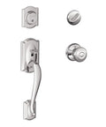Camelot Single Cylinder Handleset With Georgian Knob In Bright Chrome, Easy Install With Self Aligning Screws, Adjustable Throughbolt
