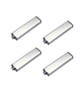 Top view of four 304 stainless steel magnetic push latch locks with soft close and touch release for cabinet doors, wardrobes, and closets.