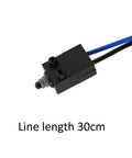 Close-up of Built To Last Waterproof Micro Switch 2 Pin Normally Open Limit Switch with 30cm Wire, showing wire length