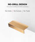 Five Pack Adhesive Edge Pulls For Cabinets No Drill Hidden Drawer Handles Flat Stick On Brushed Gold Finish Ideal For Kitchen Cabinets Bathrooms