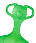 Close-up of the green handle of the Downhill Snow Sled With Handle For A Smooth Ride And Glide, Lightweight PP Luge Toboggan For Kids And Adults
