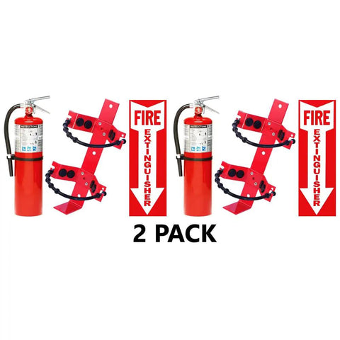 Tough As Nails 2 Pack 10 Lb ABC Fire Extinguishers with heavy duty brackets and signage for commercial use.