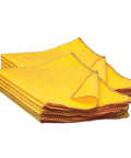 Stack of Yellow Flannel Dust Cloths 13 X 24 Inches, 100 Percent Cotton, Fully Hemmed, Pack Of 12, Won't Scratch Fine Surfaces.