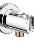 Relaxa Wall Union With Hand Shower Holder Half Inch Connection Chrome Finish No Fuss Easy Install For Modern Bathrooms
