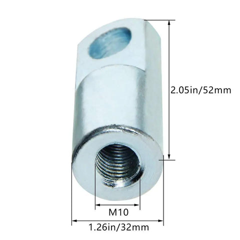 Five Pack Pneumatic Cylinder Clevis End Connectors For Air Cylinders, 52mm Length, I Type, M10x1.25 Female Thread, Iron Metal Foot Mount Fittings