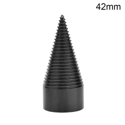 Heavy Duty Wood Splitting Drill Bit Cone Compatible With Electric Hammer 32 To 42 Mm, 42mm tapered black log splitter accessory.