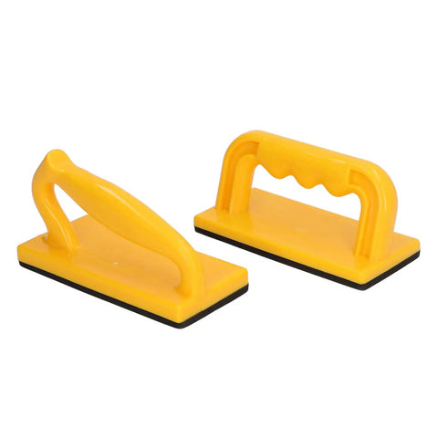 Premium Jointer Push Blocks Keep Your Digits Safe On Table Saw And Router Tables yellow plastic grip push blocks for woodworking safety.