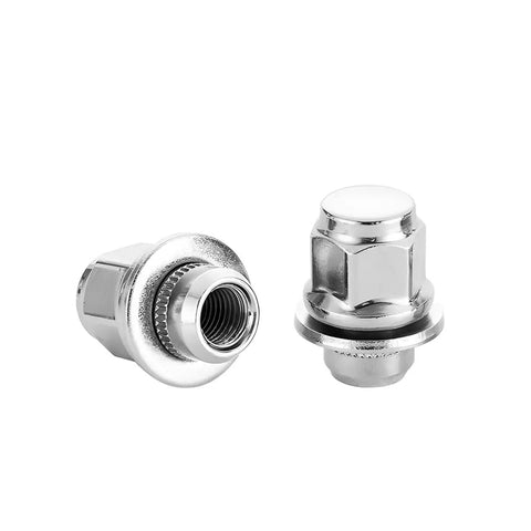 Chrome Lug Nut And Stud Set M12 X 1.5 For Car Wheels, 4 Pack Heavy Duty Lug Hardware Kit with visible chrome nuts