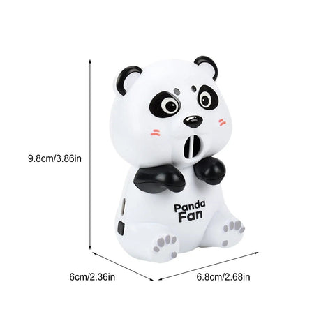 Nifty Desktop Cooling Fan Featuring Three Adjustable Speeds And Portable Usb Rechargeable Power, cute panda design, 9.8cm tall, perfect for chilling drinks.