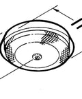 Diagram of Low Profile Ceiling Heater with Enclosed Element for Bathroom, Kitchen and Home, 1250W 120V, satin aluminum grille.