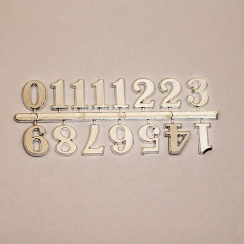 DIY Clock Numerals Replacement Kit Black Arabic And Roman Numbers For Quartz Wall Clocks, Durable Plastic Parts shown in silver