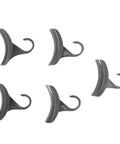 Set of dark gray 10 Pack Hanging Purse Hanger Hooks For Handbags Backpacks And Scarves Plastic Closet Organizer Clips on white background