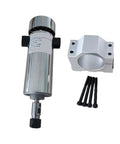 Air Cooled CNC Spindle Kit 0.8kW 110V 20000RPM ER11 Chuck with Power Supply shown with mounting bracket and screws.