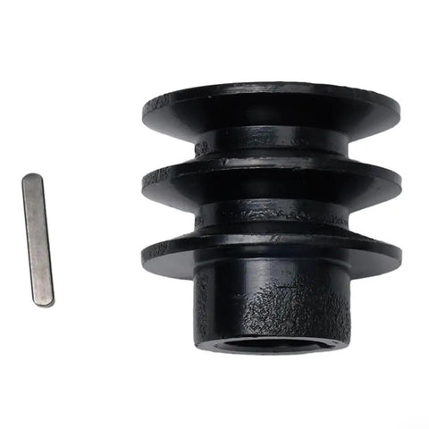 Heavy Duty 20mm Bore Double V Belt Pulley For A Type Belts, black, used for Honda GX engines, includes a pin.