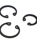 Rock Solid Black Internal Retaining Rings And C Clips M8 Through M50 Shaft Circlips, carbon steel clips for machinery use.